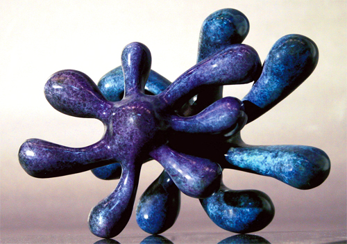 Double Blue Bronze Splat, 2005.  9” x 7” x 4”